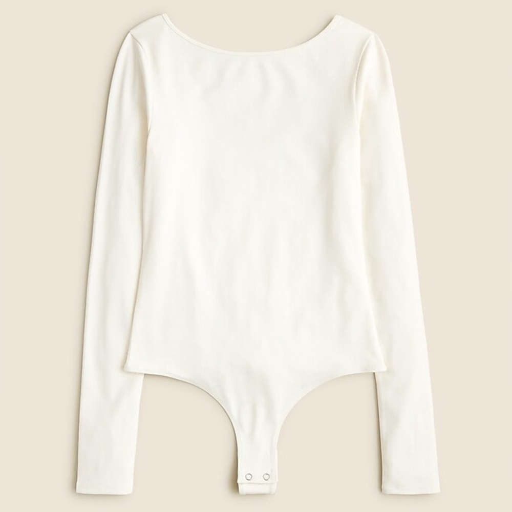 NWT J.Crew Scoopback bodysuit in stretch cotton blend in white
